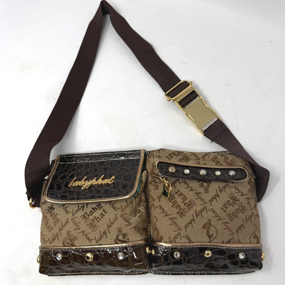 Baby Phat Y2K Vintage Brown Logo Fanny Pack Stud Going Out Retro Streetwear Glam